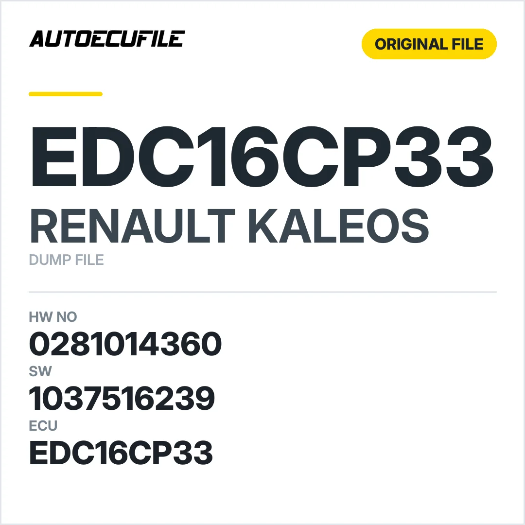 RENAULT KALEOS EDC16CP33 0281014360 1037516239 DUMP