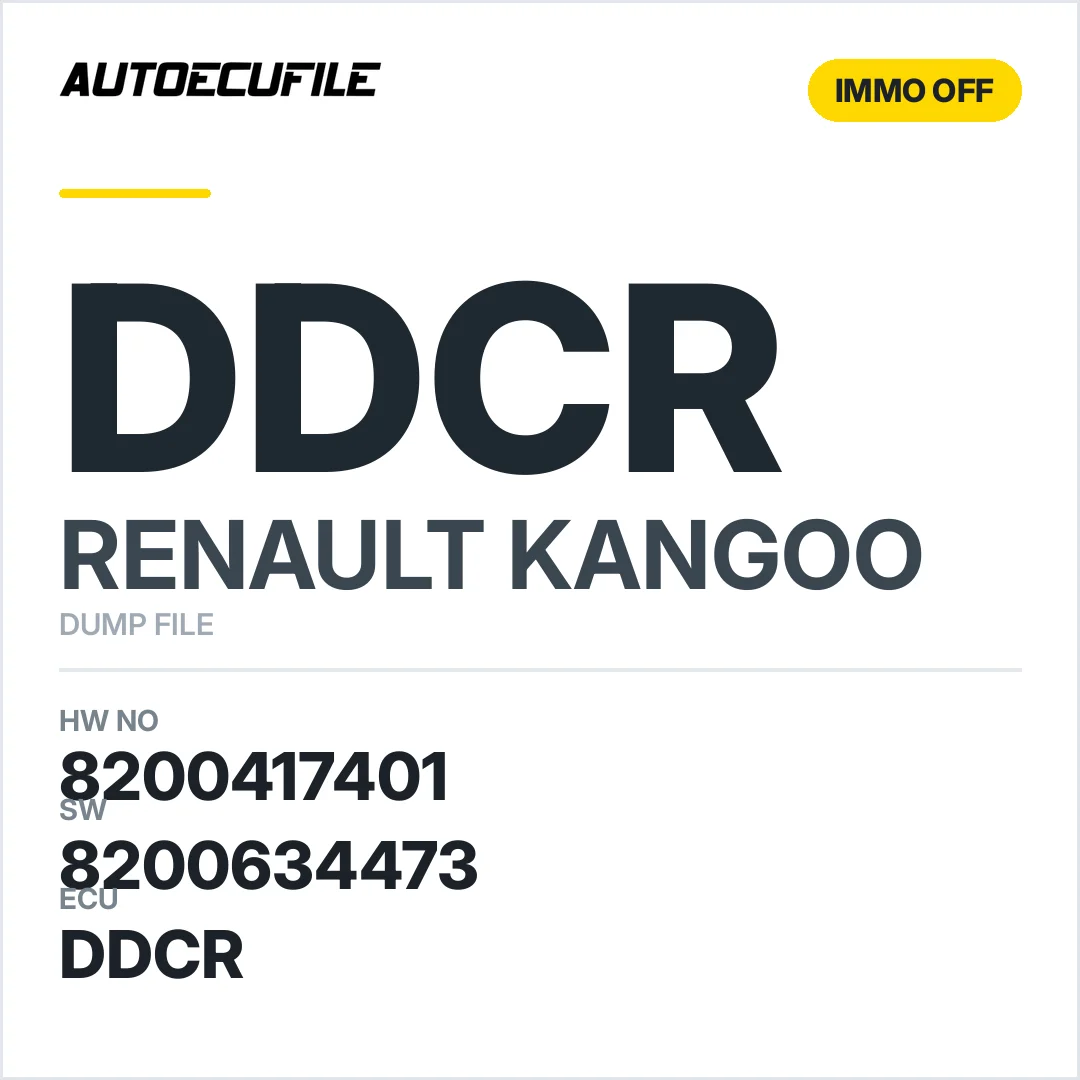 RENAULT KANGOO DDCR 8200417401 8200634473 IMMO OFF DUMP
