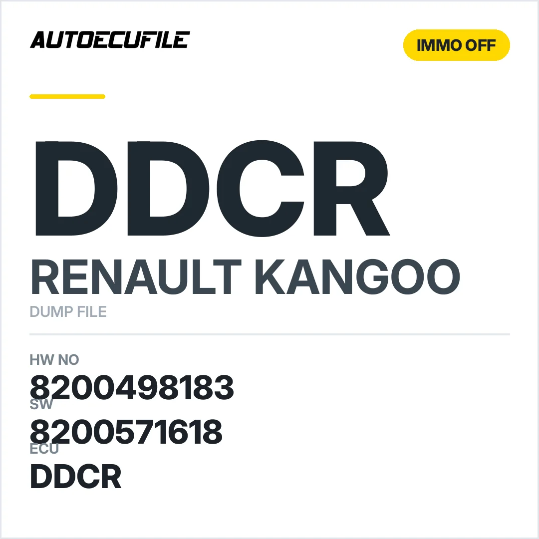 RENAULT KANGOO DDCR 8200498183 8200571618 IMMO OFF DUMP