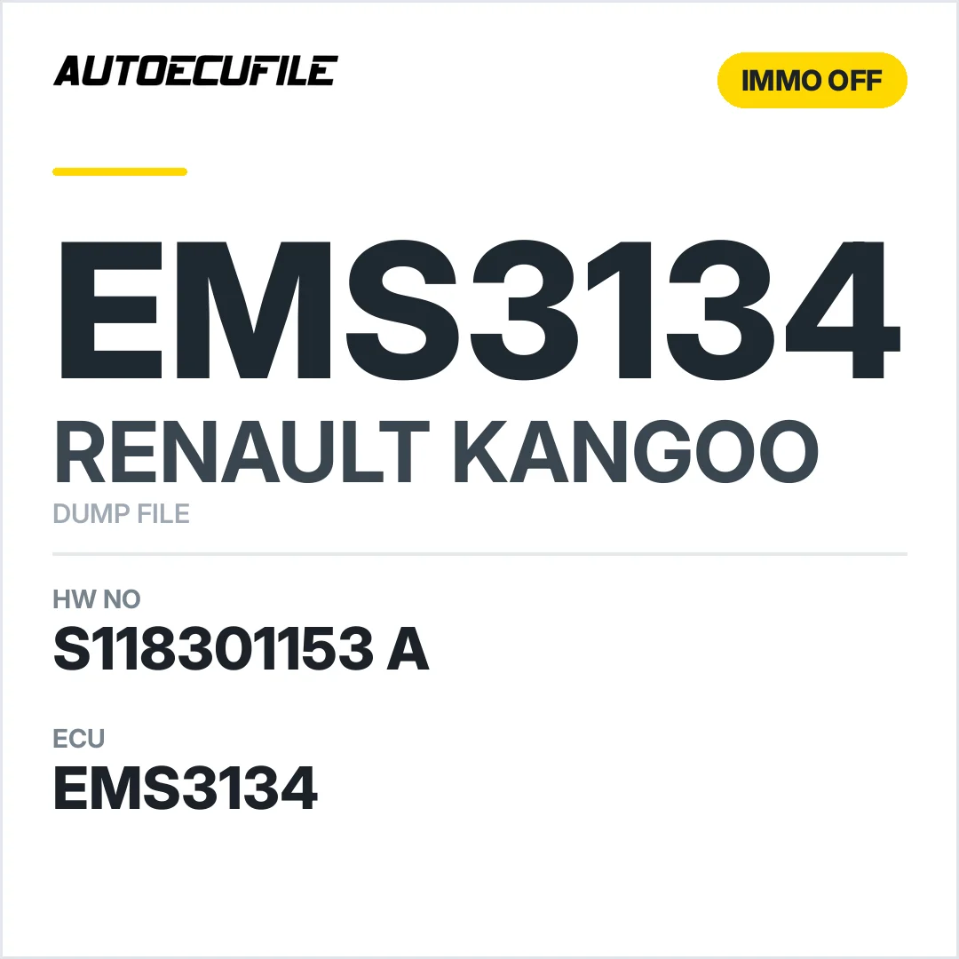 RENAULT KANGOO EMS3134 S118301153 A IMMO OFF DUMP