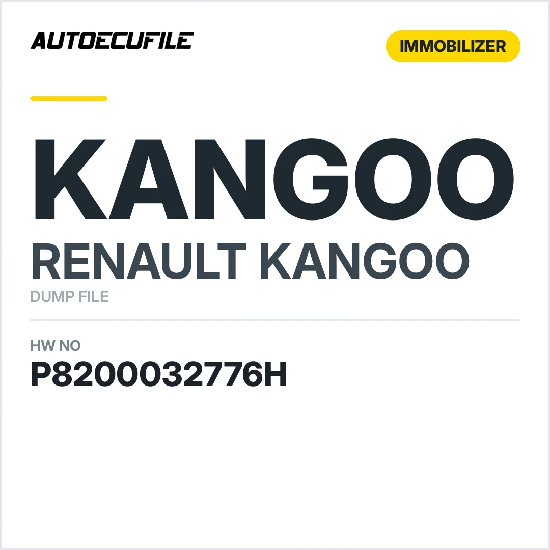 RENAULT KANGOO IMMOBOOX P8200032776H DUMP