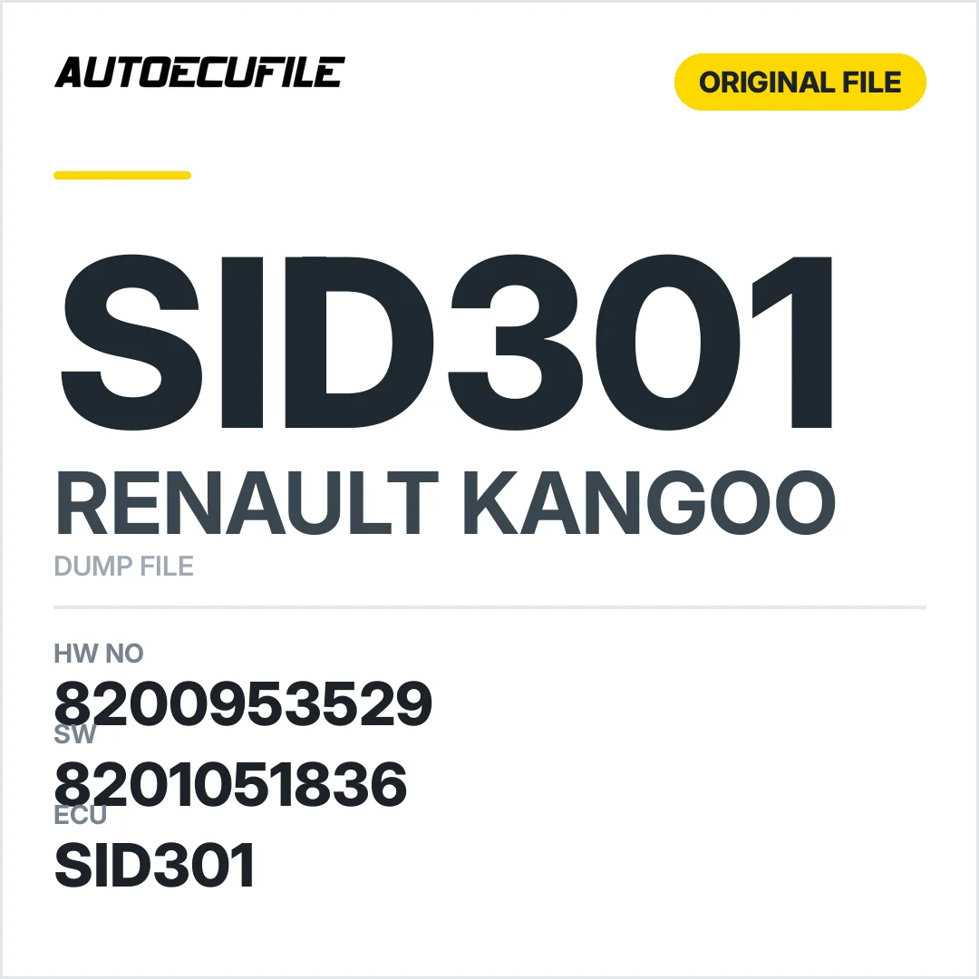 RENAULT KANGOO SID301 8200953529 8201051836 DUMP