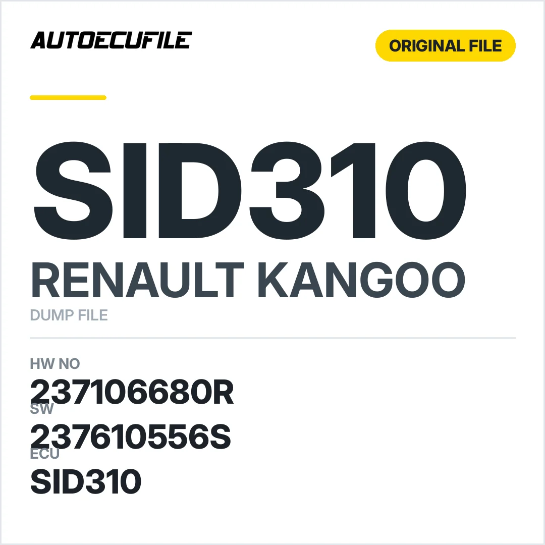 RENAULT KANGOO SID310 237106680R 237610556S 10317242AA DUMP