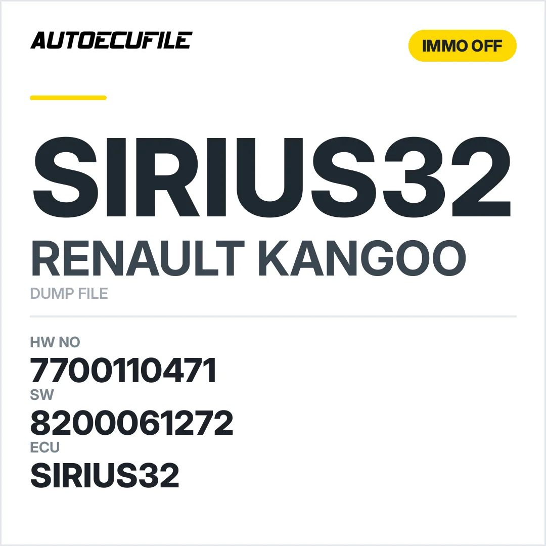 RENAULT KANGOO SIRIUS32 7700110471 8200061272 IMMO OFF DUMP