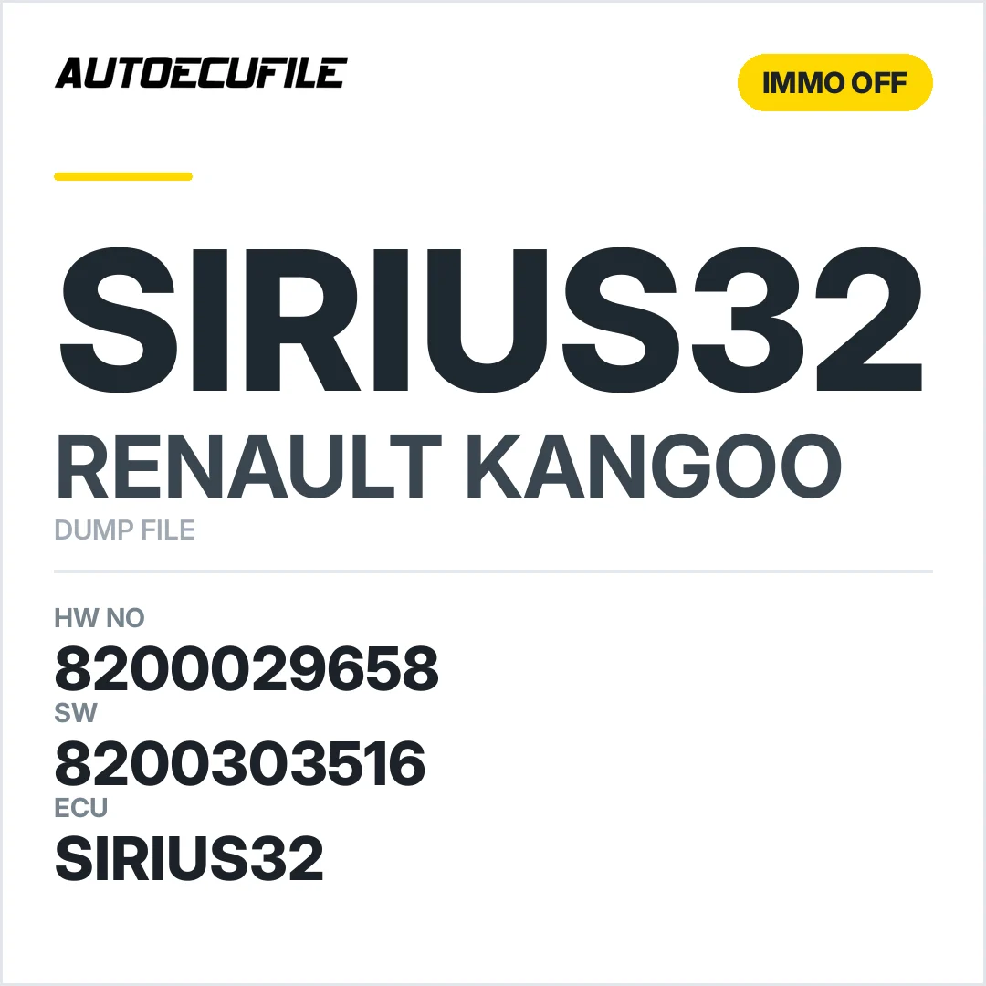 RENAULT KANGOO SIRIUS32 8200029658 8200303516 IMMO OFF DUMP