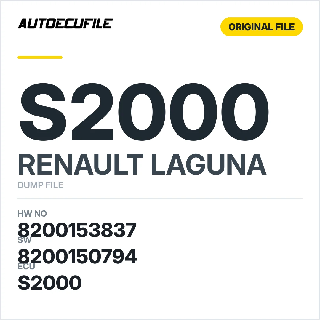 RENAULT LAGUNA 2 S2000 8200153837 8200150794 DUMP