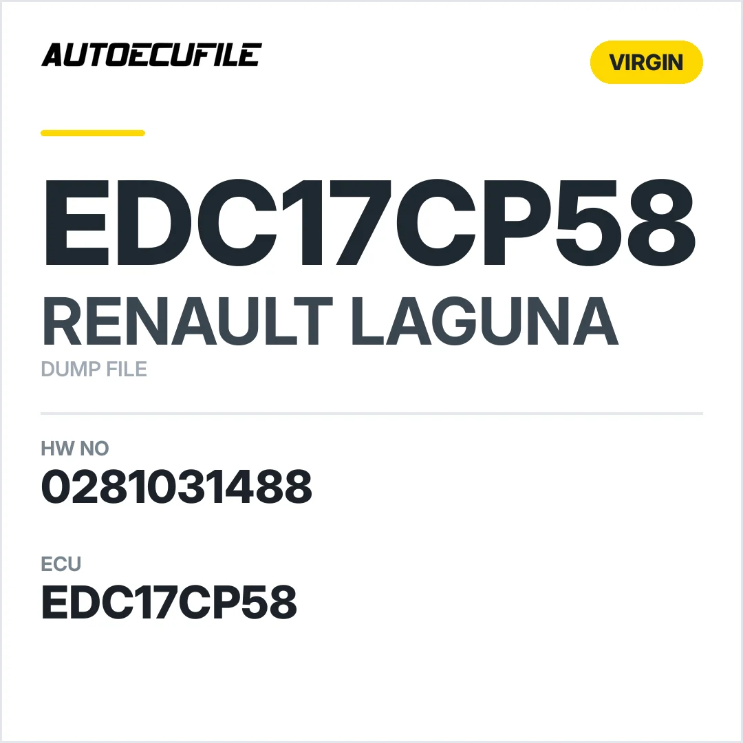 RENAULT LAGUNA 3 EDC17CP58 0281031488 VIRGIN DUMP