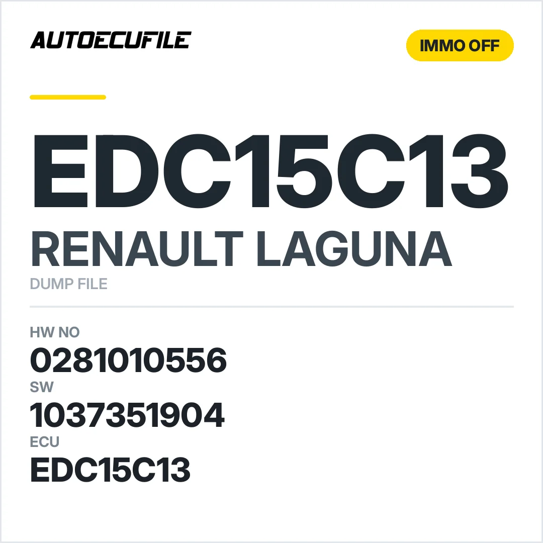 RENAULT LAGUNA EDC15C13 0281010556 1037351904 IMMO OFF DUMP