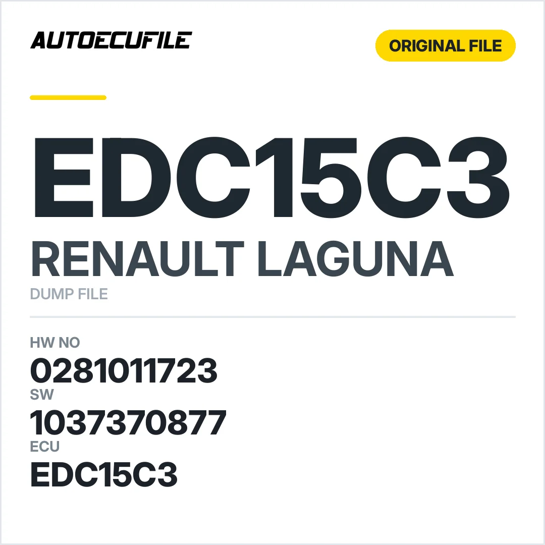 RENAULT LAGUNA EDC15C3 0281011723 1037369186 1037370877 DUMP