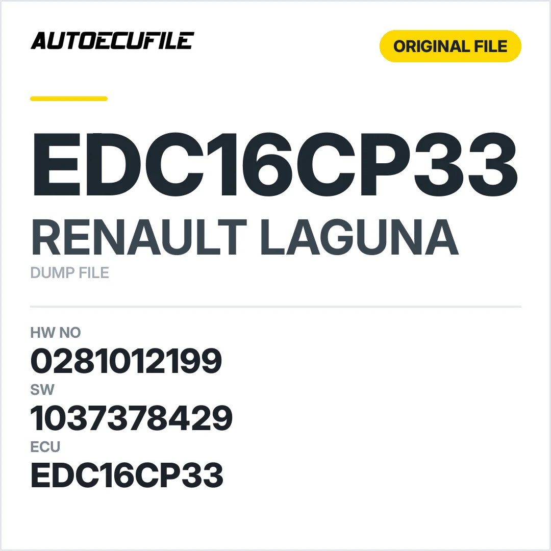 RENAULT LAGUNA EDC16CP33 0281012199 1037378429 DUMP