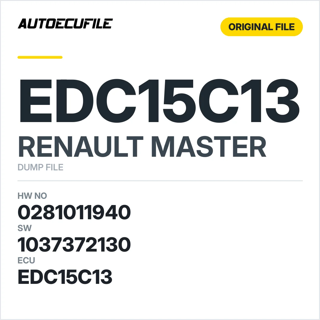 RENAULT MASTER EDC15C13 0281011940 1037372130 DUMP