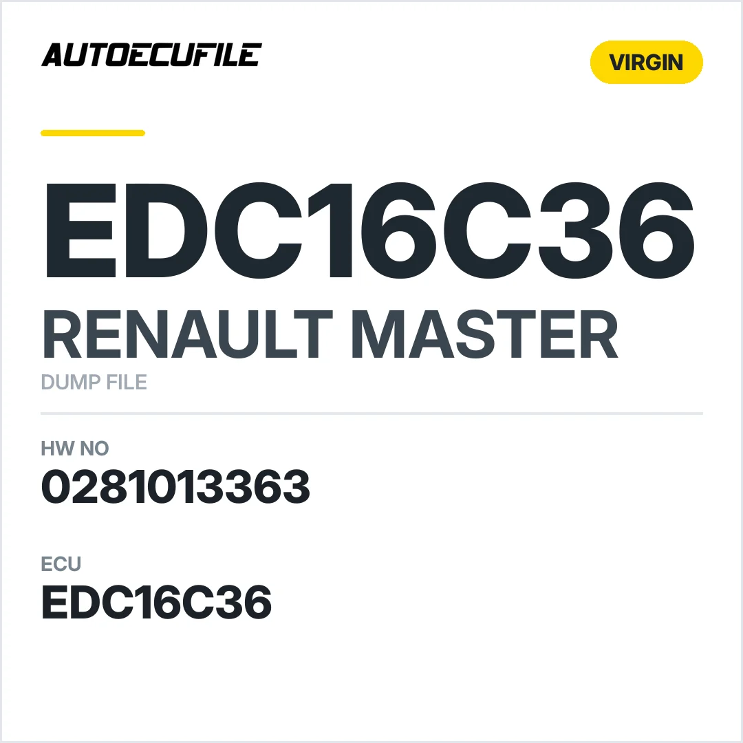 RENAULT MASTER EDC16C36 0281013363 VIRGIN DUMP