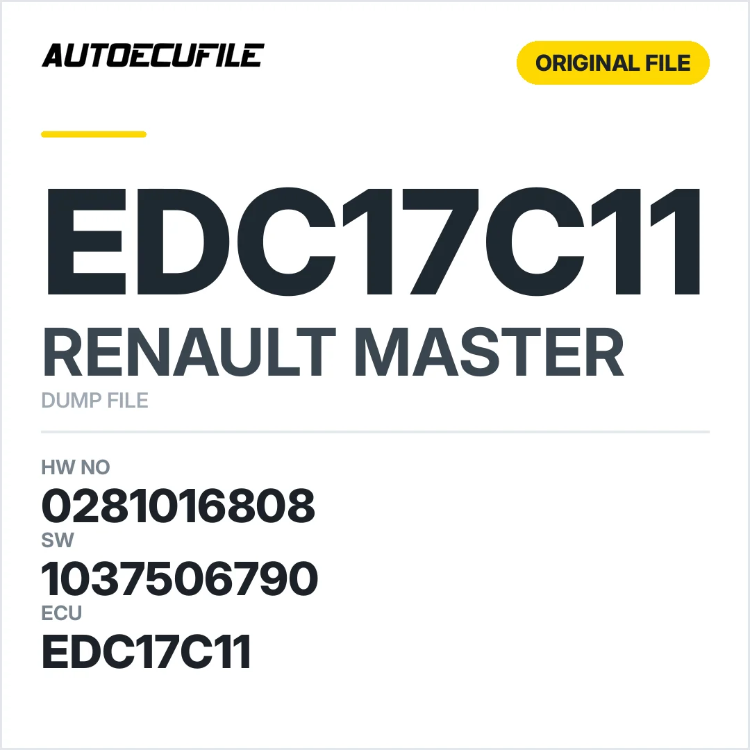 RENAULT MASTER EDC17C11 0281016808 1037506790 DUMP
