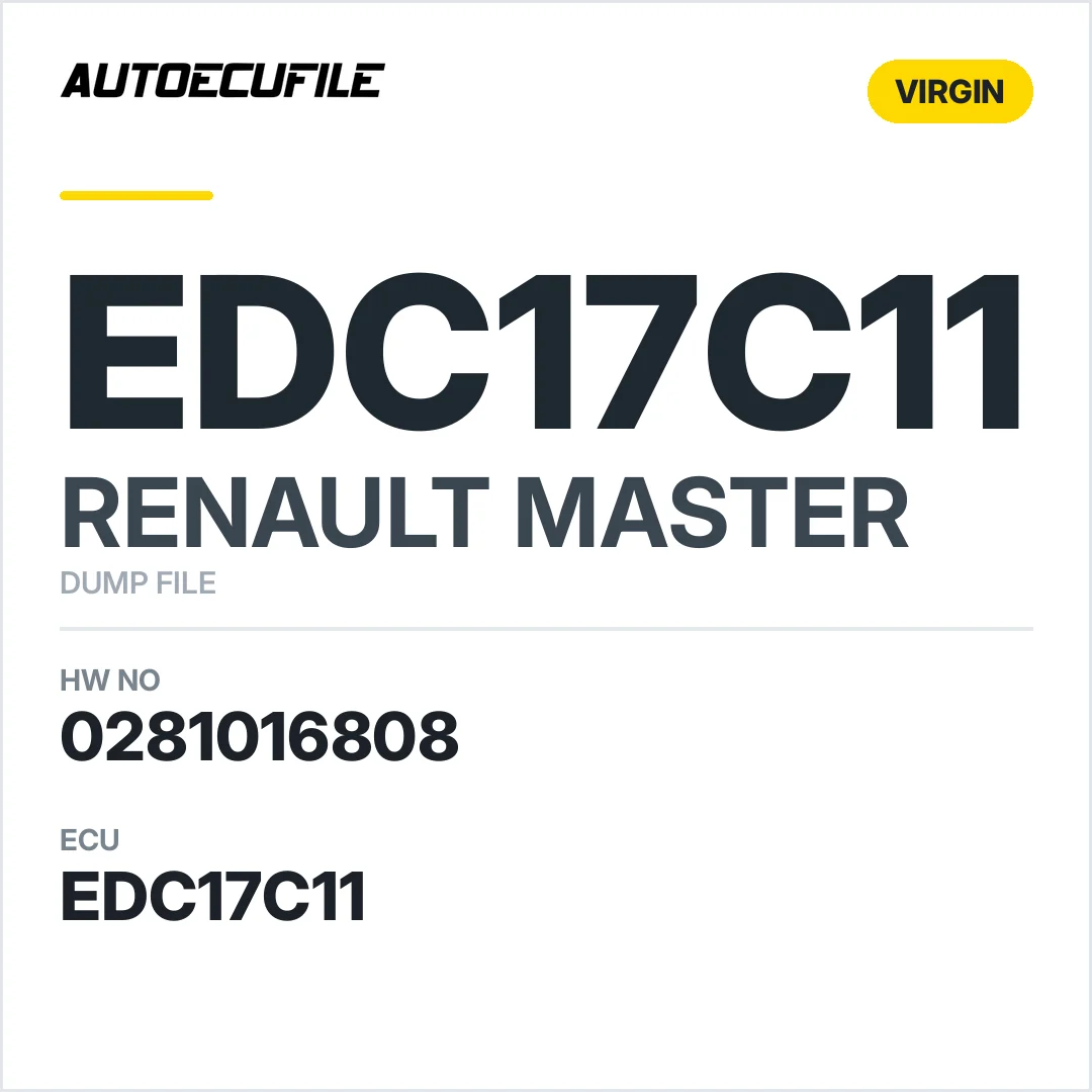 RENAULT MASTER EDC17C11 0281016808 VIRGIN DUMP