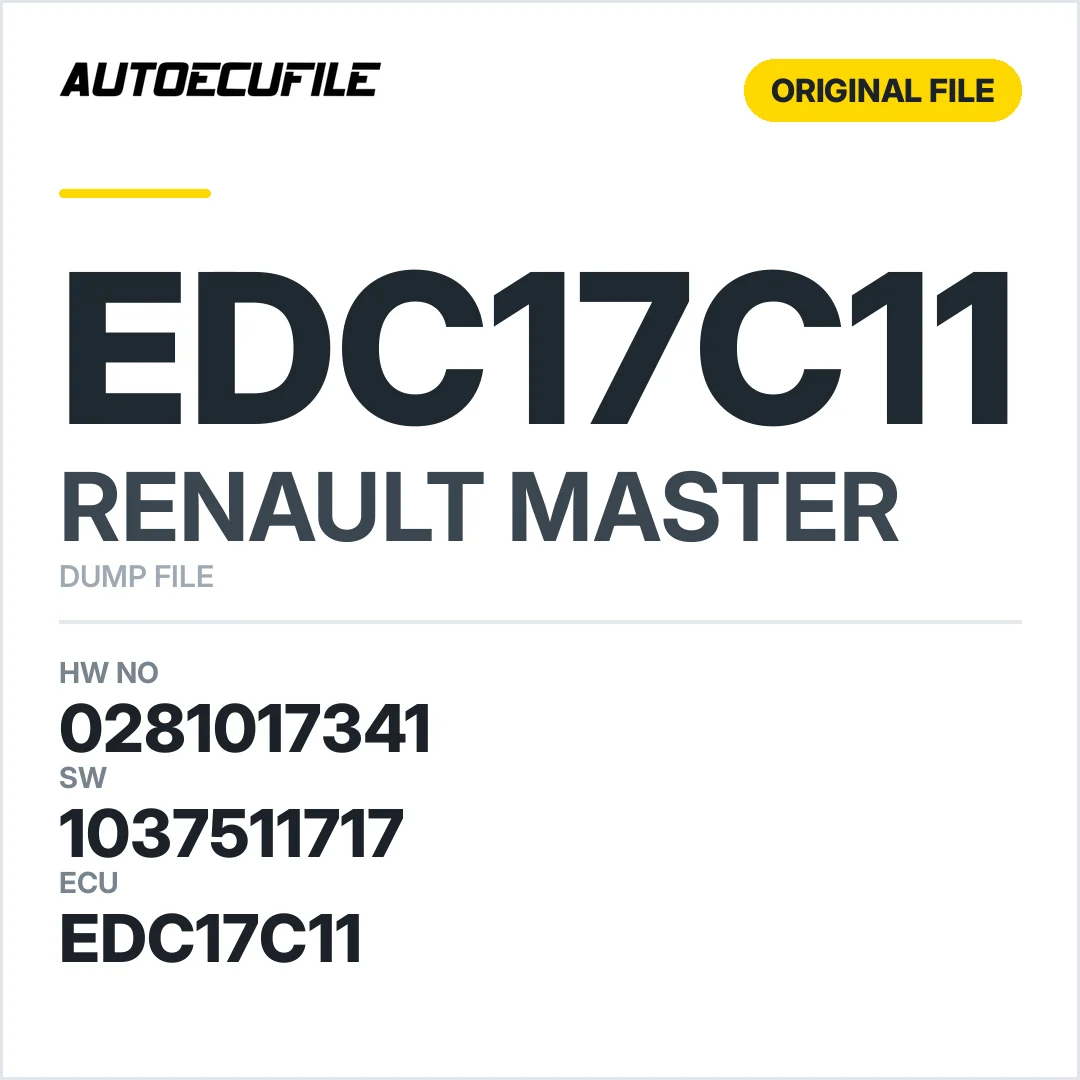 RENAULT MASTER EDC17C11 0281017341 1037511717 DUMP