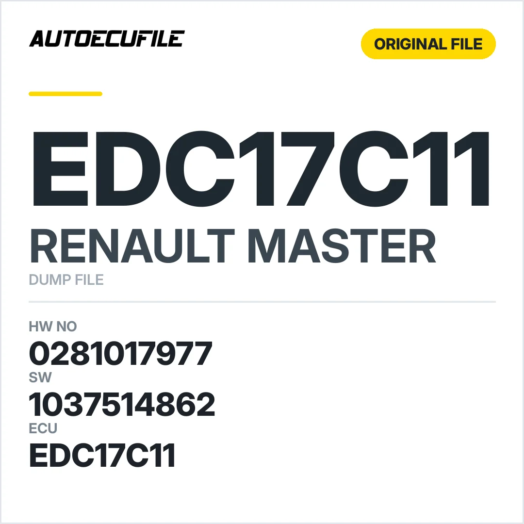 RENAULT MASTER EDC17C11 0281017977  1037514303 1037514862 DUMP