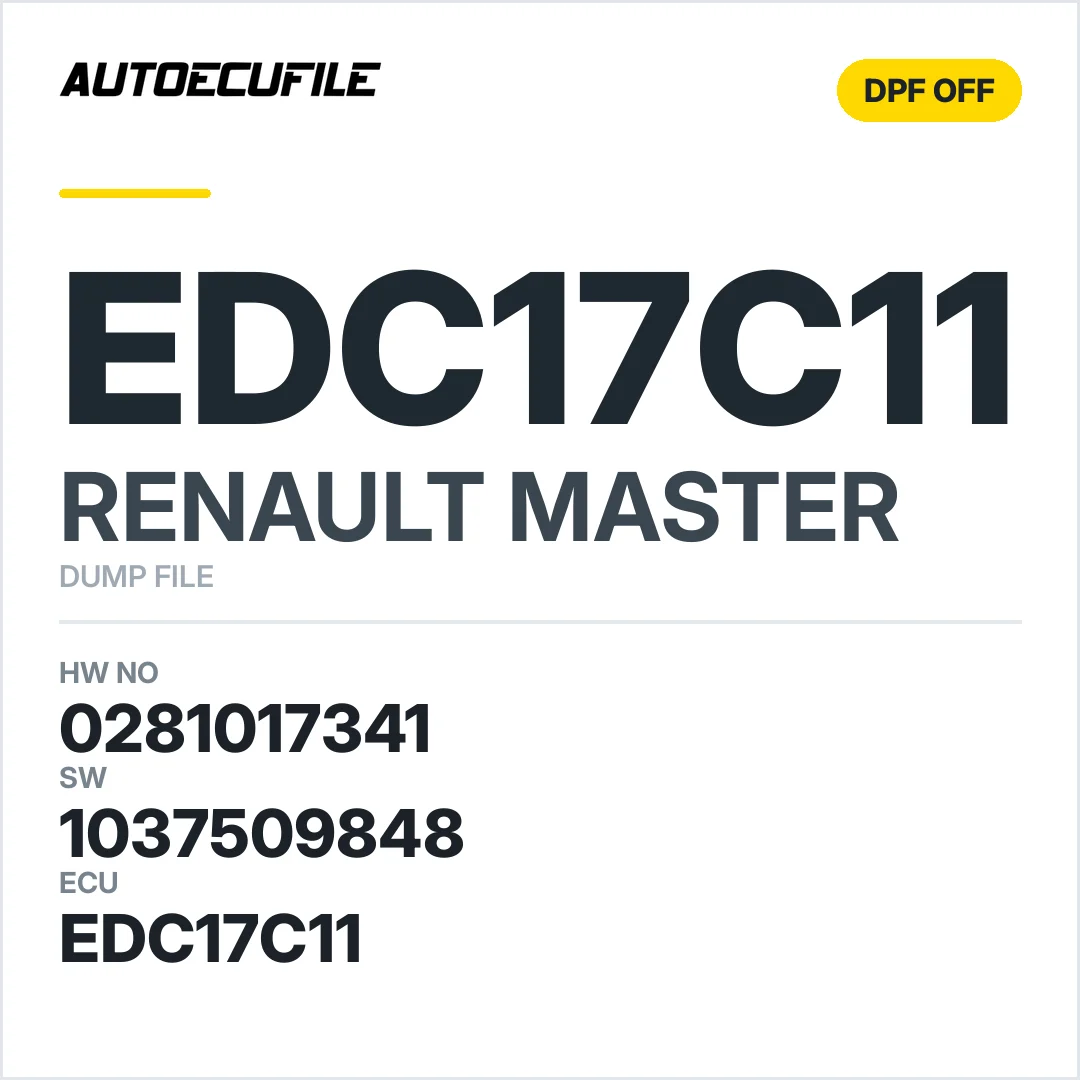 RENAULT MASTER EDC17C11 1037509848 DPF EGR OFF DUMP