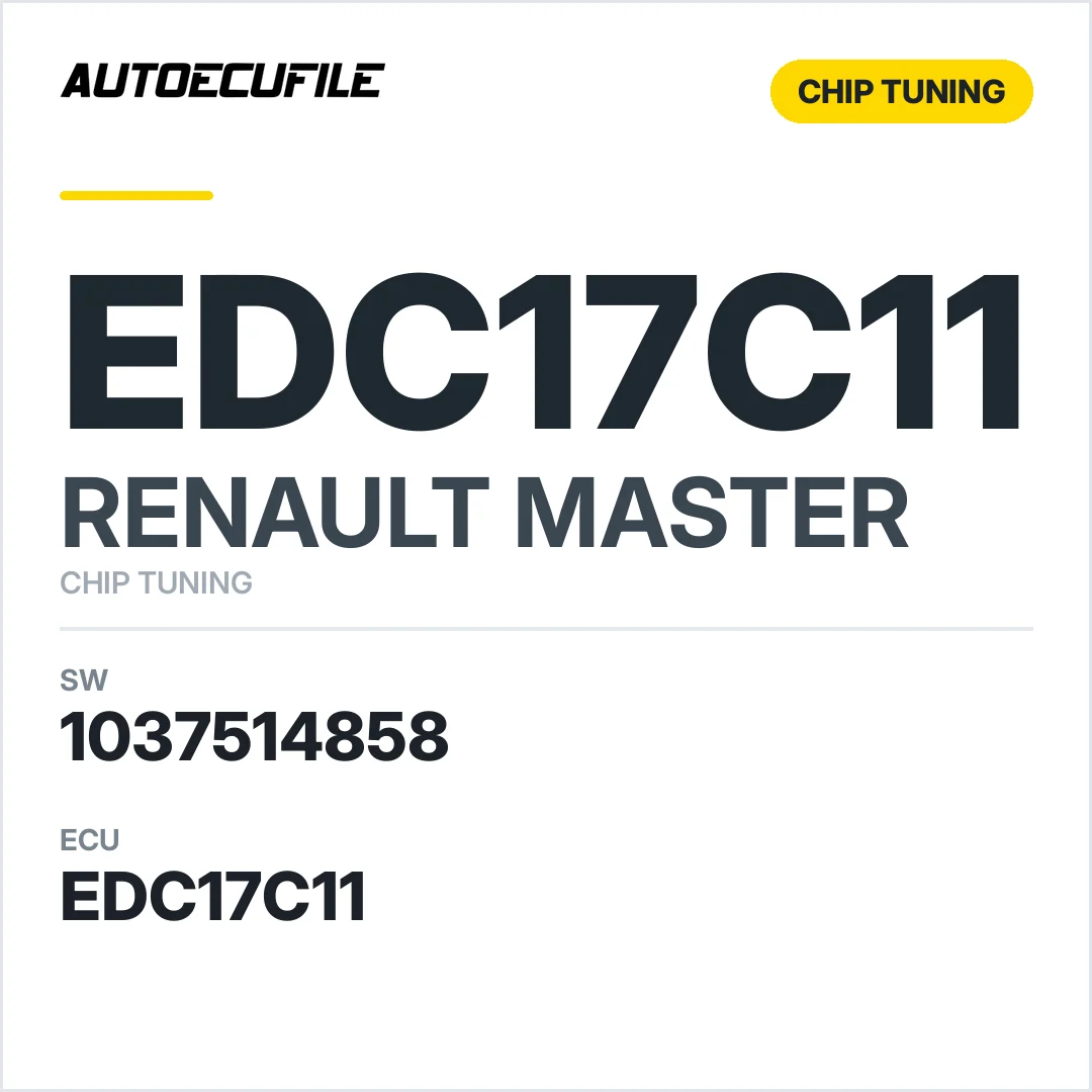 RENAULT MASTER EDC17C11 1037514858 DPF EGR OFF STAGE1 TUNED VMAX