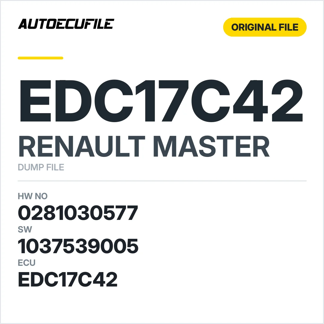 RENAULT MASTER EDC17C42 0281030577 1037539005 DUMP