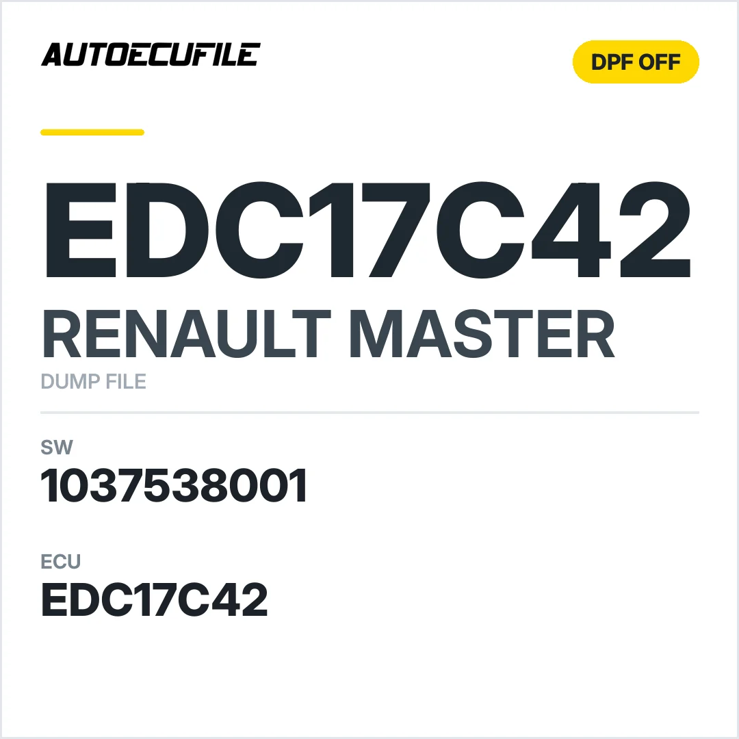 RENAULT MASTER EDC17C42 1037538001 DPF EGR OFF DUMP