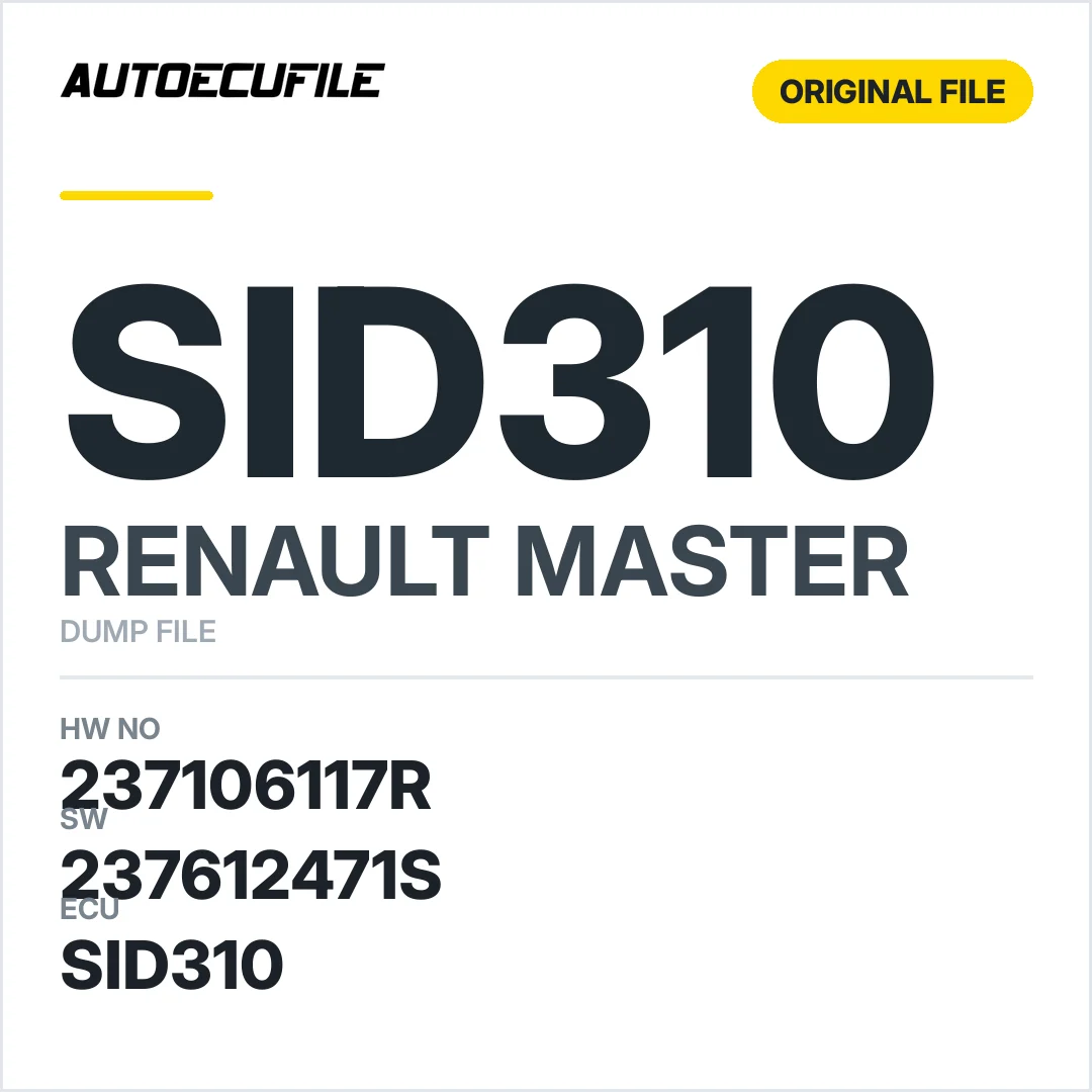 RENAULT MASTER SID310 237106117R 237612471S 10391983AA DUMP