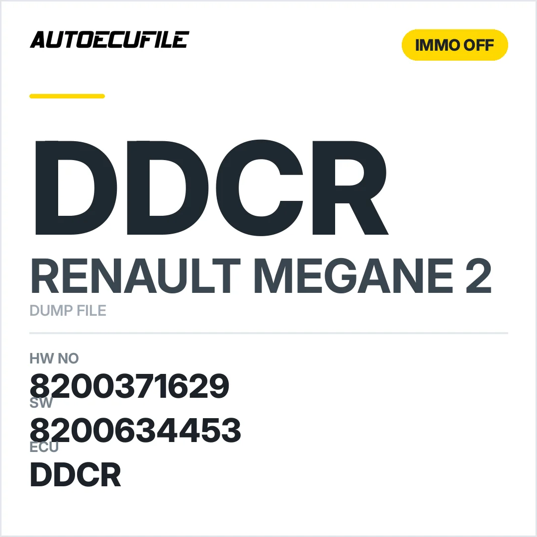 RENAULT MEGANE 2 DDCR 8200371629 8200634453 IMMO OFF DUMP