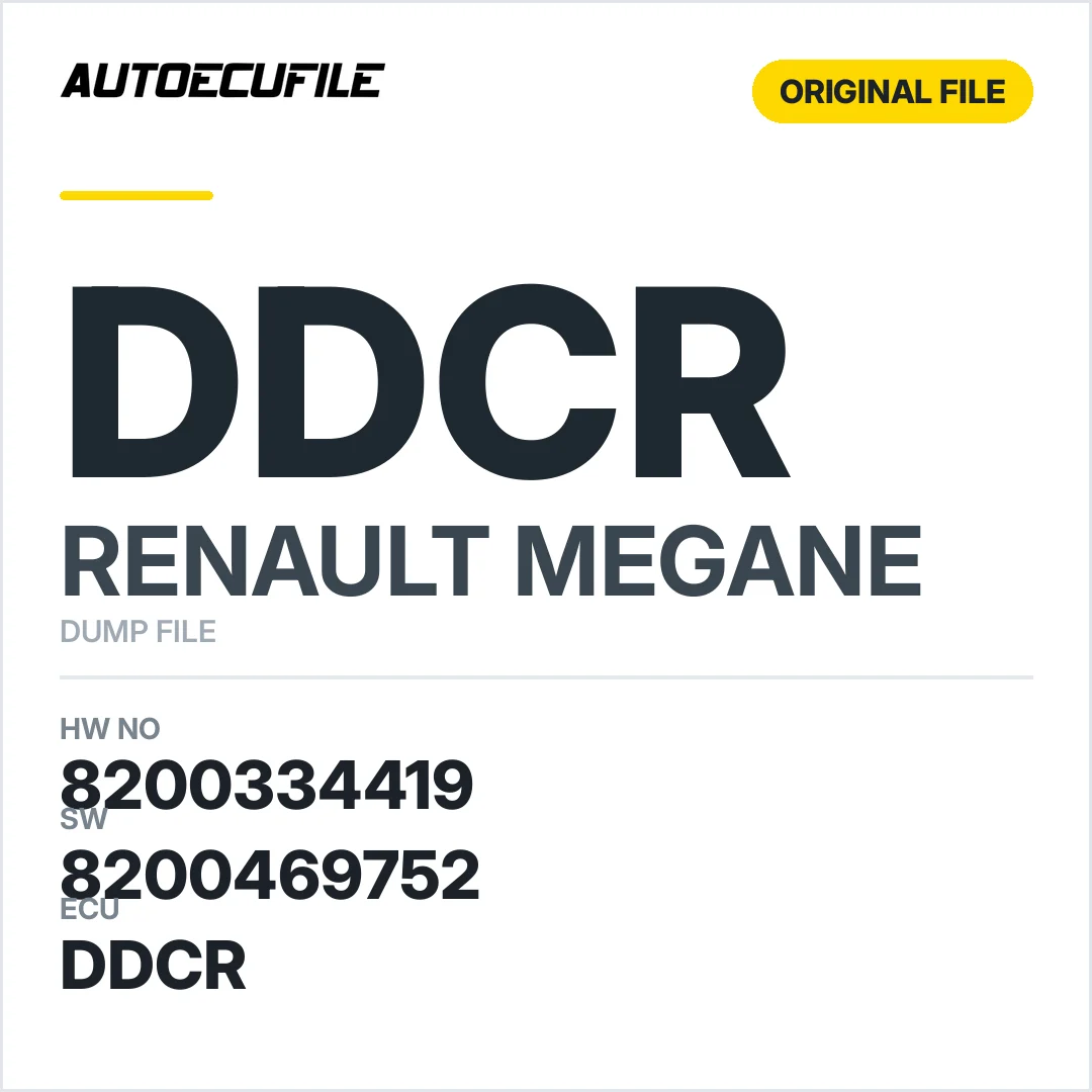RENAULT MEGANE DDCR 8200334419 8200469340 8200469752 DUMP