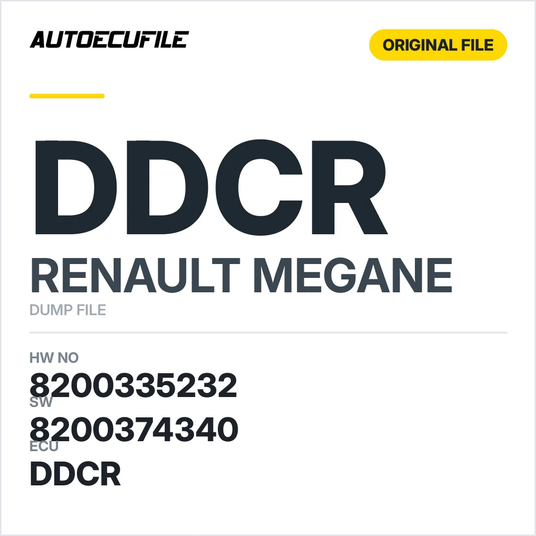 RENAULT MEGANE DDCR 8200335232 8200374340 DUMP
