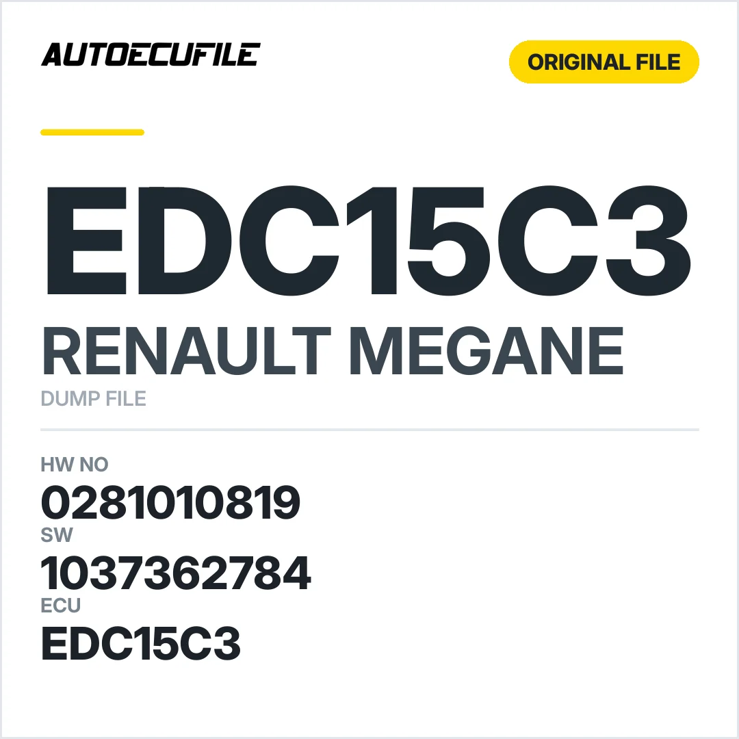 RENAULT MEGANE EDC15C3 0281010819 1037362784 DUMP