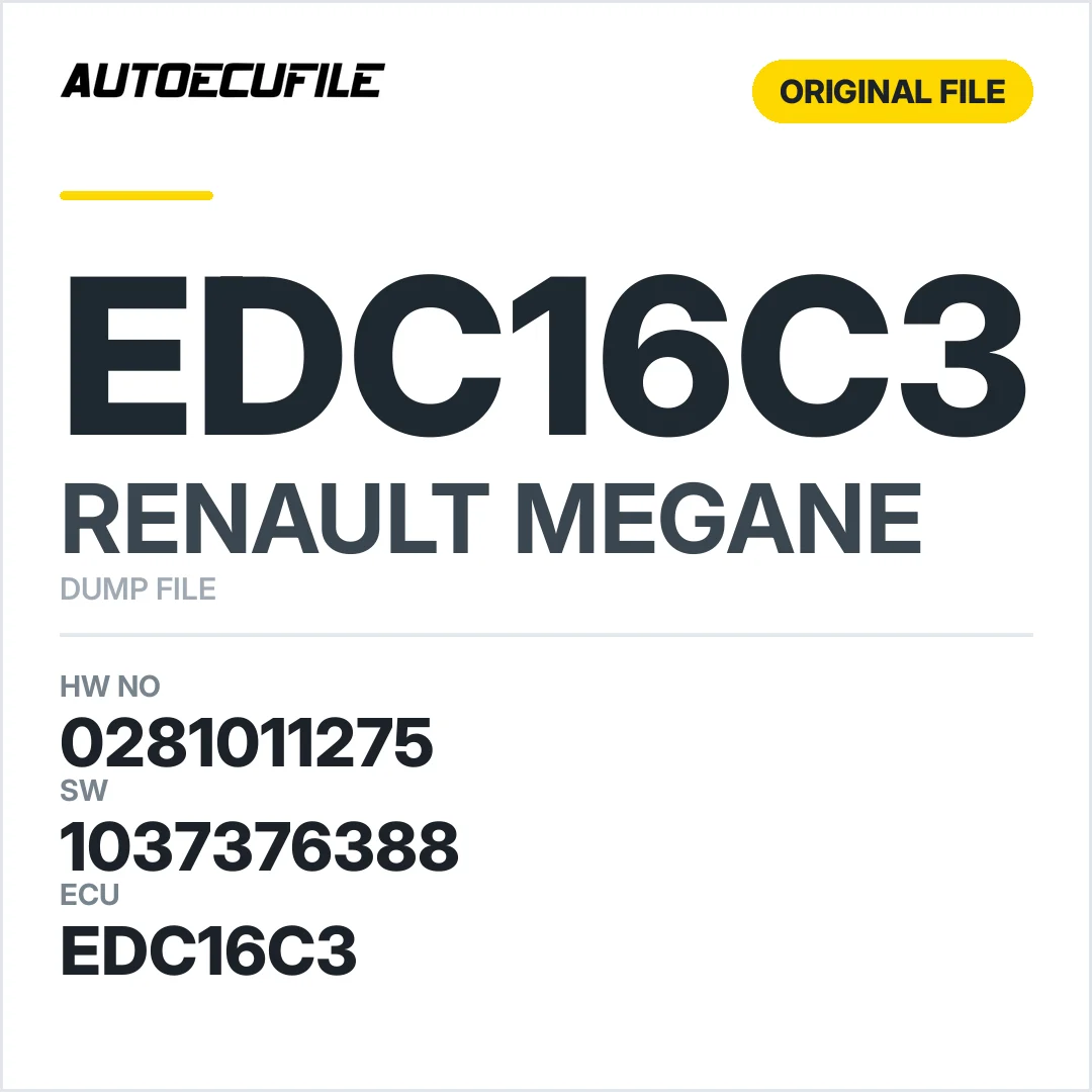 RENAULT MEGANE EDC16C3 0281011275 1037376388 DUMP