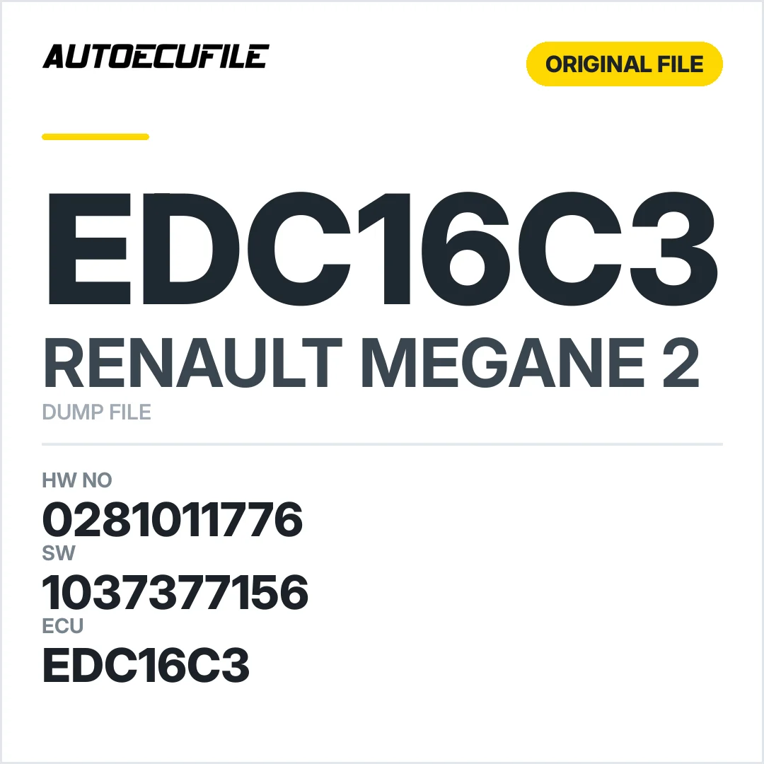 RENAULT MEGANE EDC16C3 0281011776 1037377156 DUMP