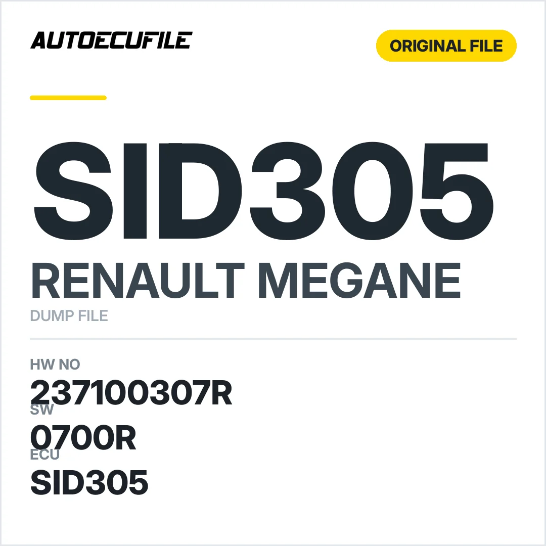 RENAULT MEGANE SID305 237100307R 10147962AA 0700R DUMP