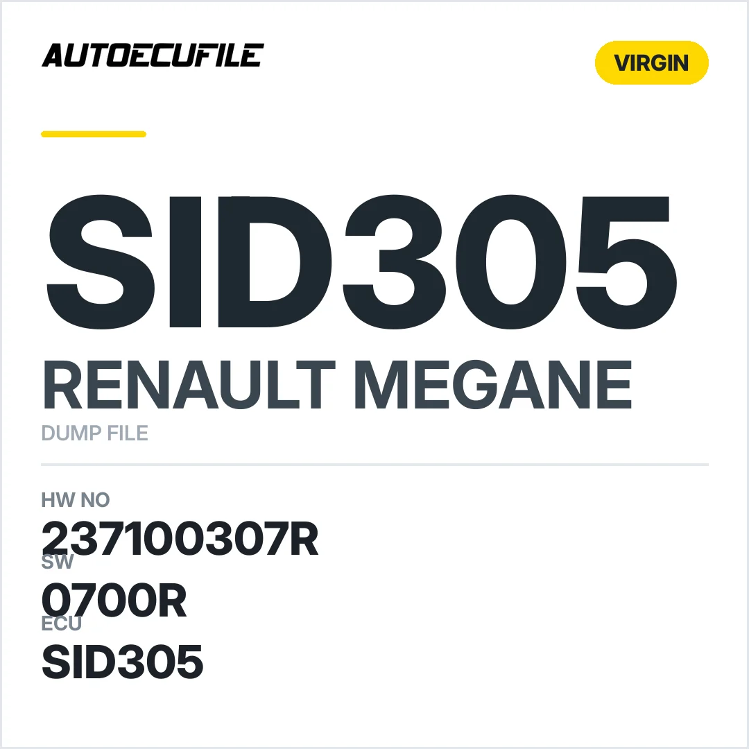 RENAULT MEGANE SID305 237100307R 10147962AA 0700R VIRGIN  DUMP