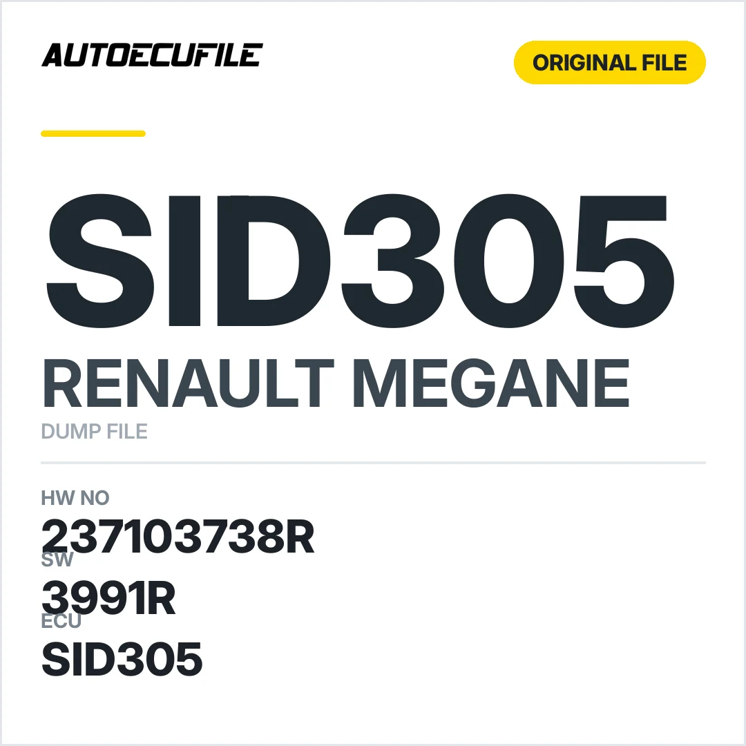 RENAULT MEGANE SID305 237103738R 3991R DUMP