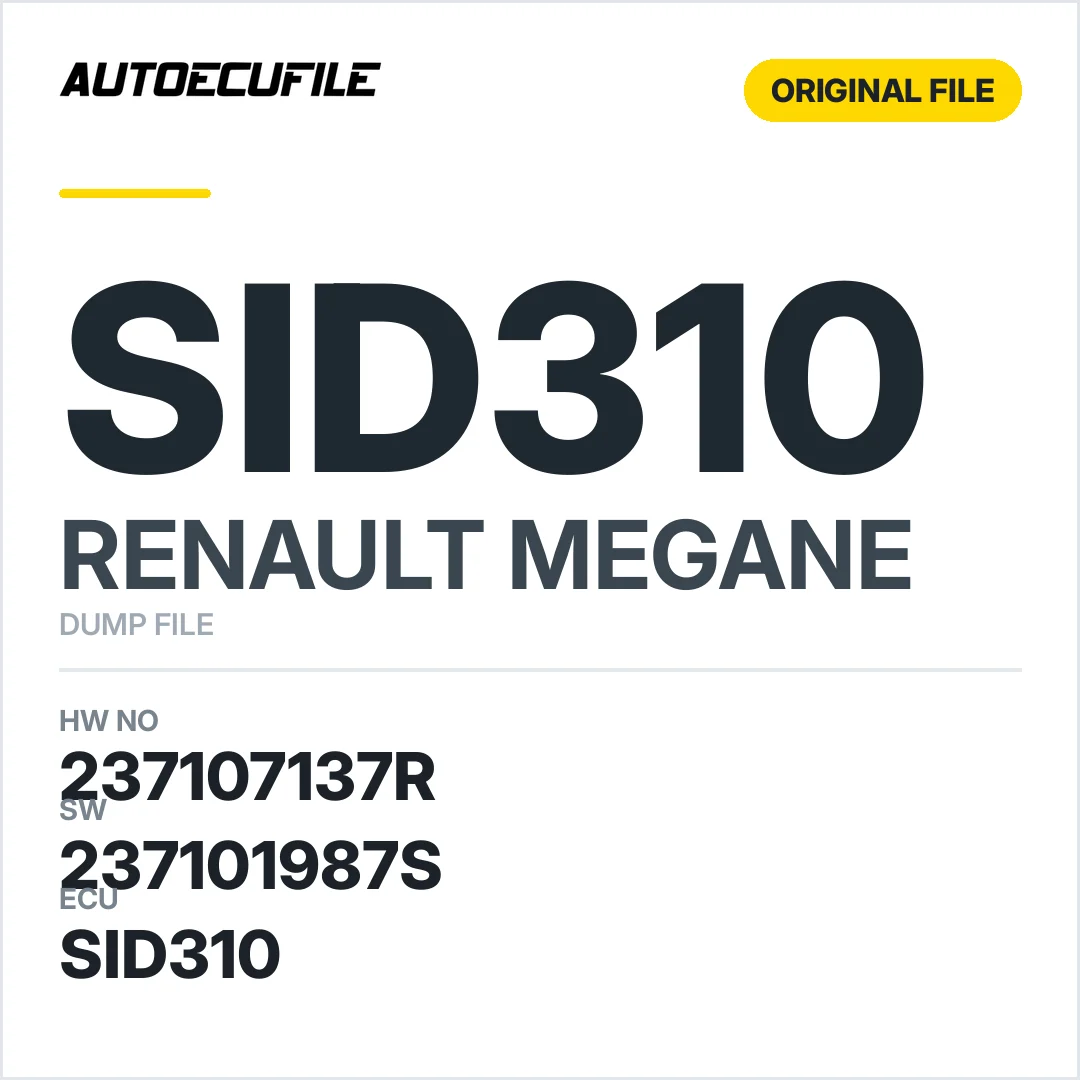 RENAULT MEGANE SID310 237107137R 237101987S DUMP