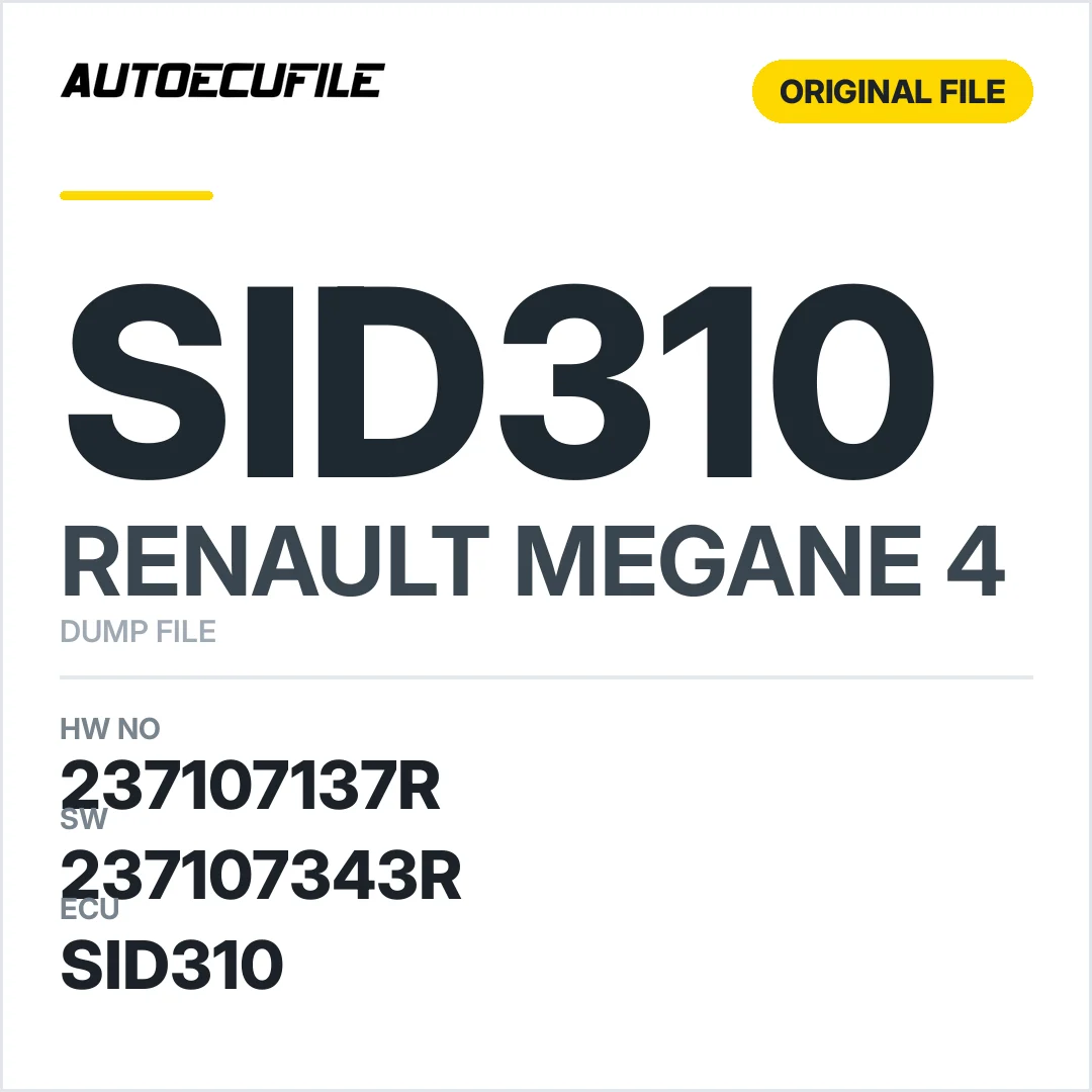 RENAULT MEGANE SID310 237107137R 237107343R DUMP