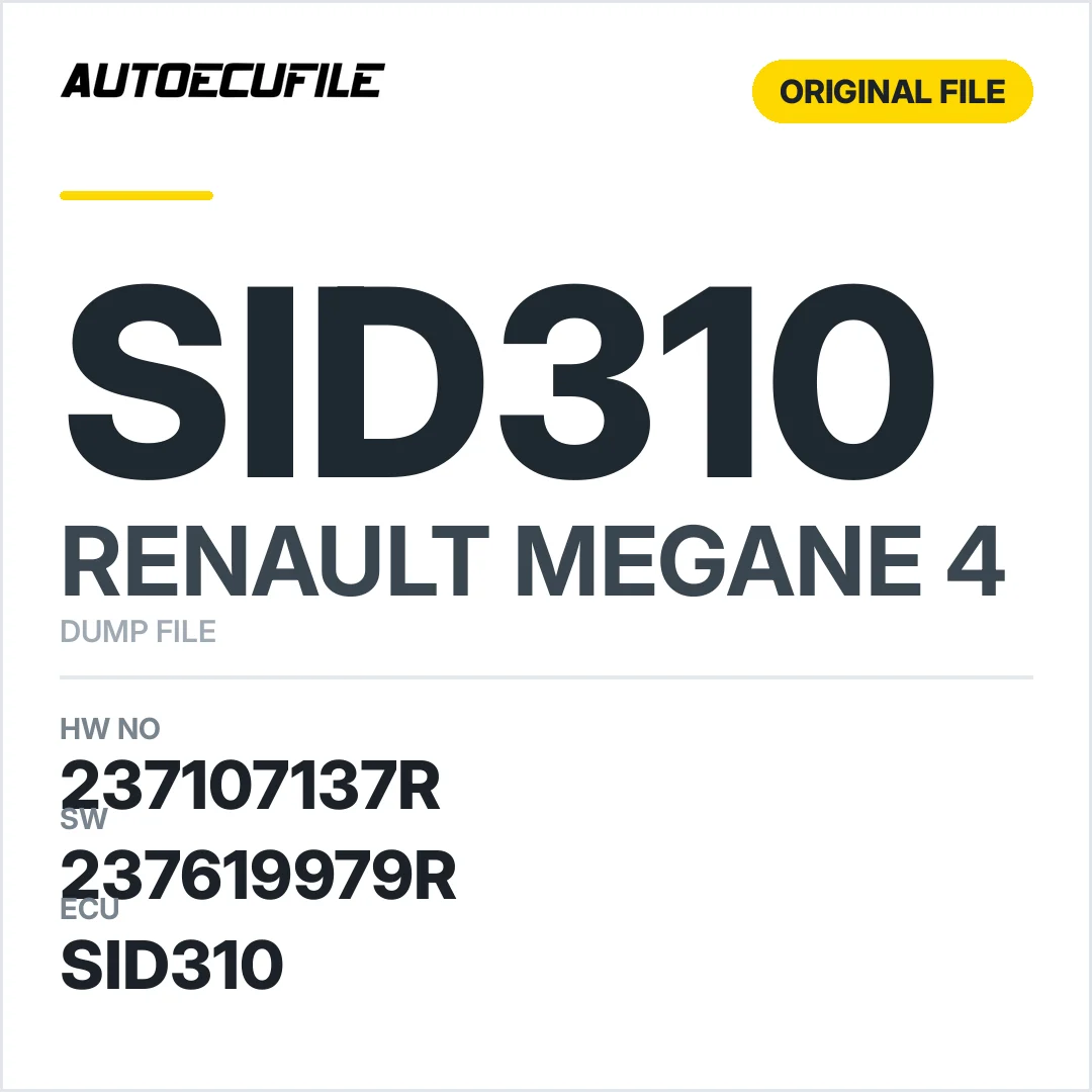RENAULT MEGANE SID310 237107137R 237619979R DUMP