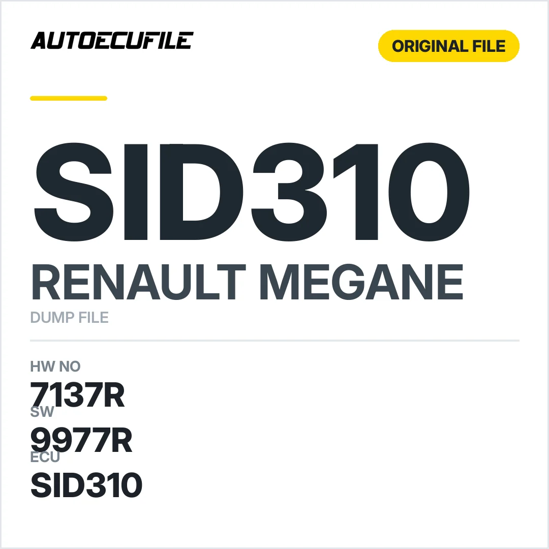 RENAULT MEGANE SID310 237107343R 7137R 9977R DUMP
