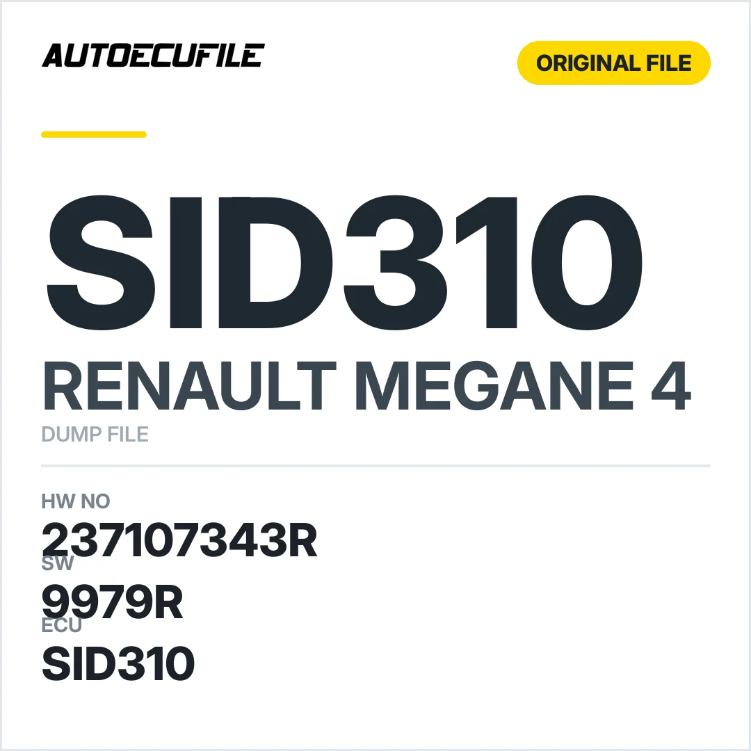RENAULT MEGANE SID310 237107343R 7137R 9979R DUMP.