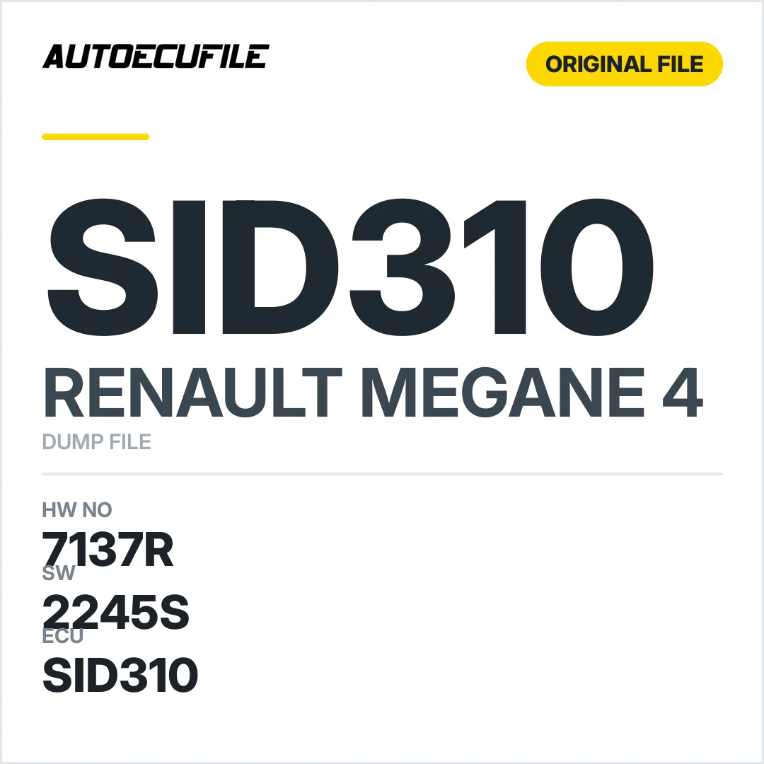 RENAULT MEGANE SID310 7137R 2245S 10387591AA DUMP