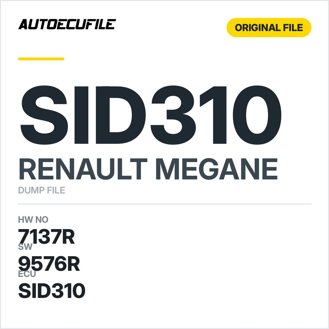 RENAULT MEGANE SID310 7137R 9576R 10361613AA DUMP