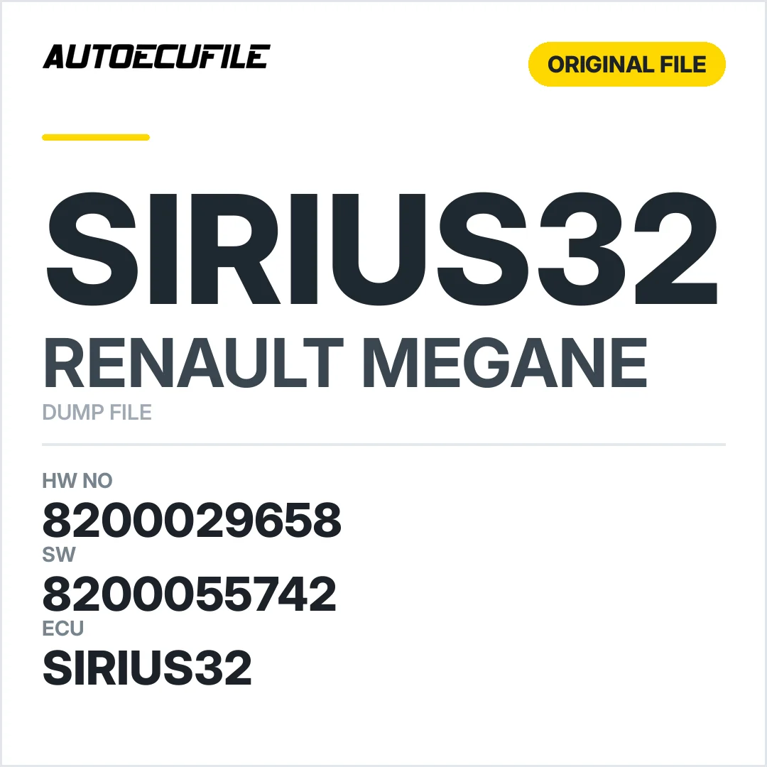 RENAULT MEGANE SIRIUS32 8200029658 8200055742 DUMP