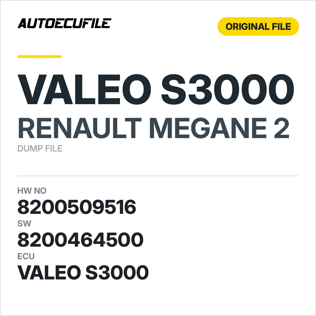 RENAULT MEGANE VALEO S3000 8200509516 8200464500 DUMP