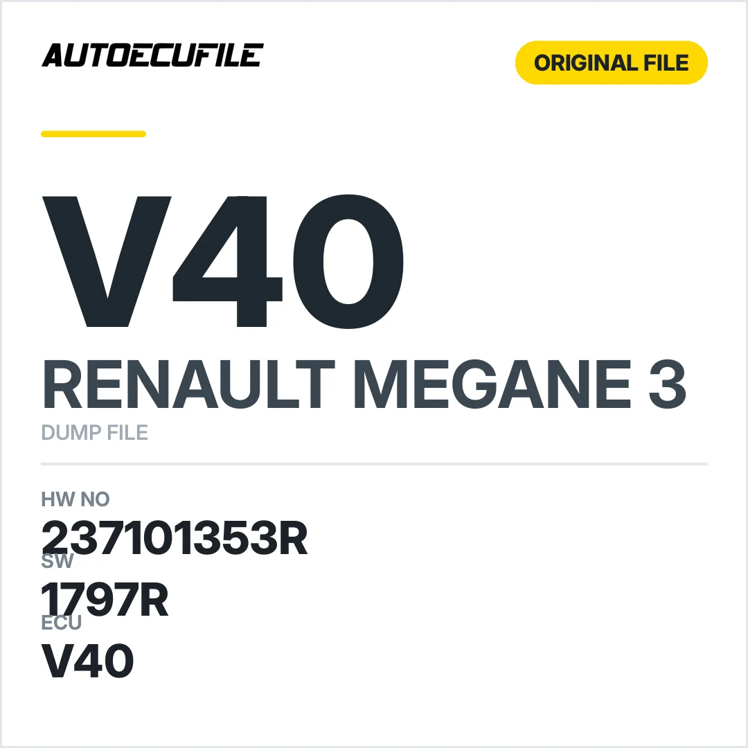RENAULT MEGANE VALEO V40 237101353R DUMP