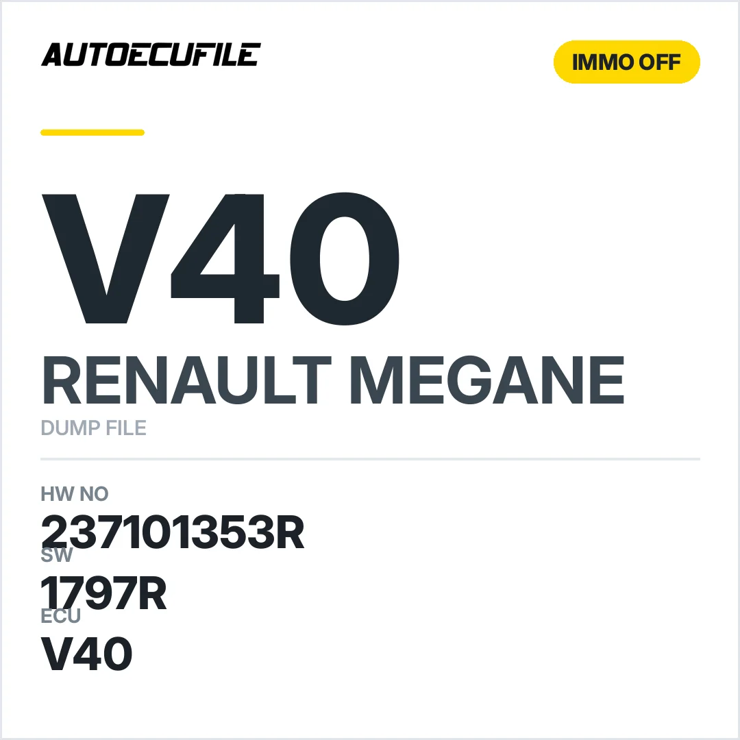 RENAULT MEGANE VALEO V40 237101353R IMMO OFF DUMP