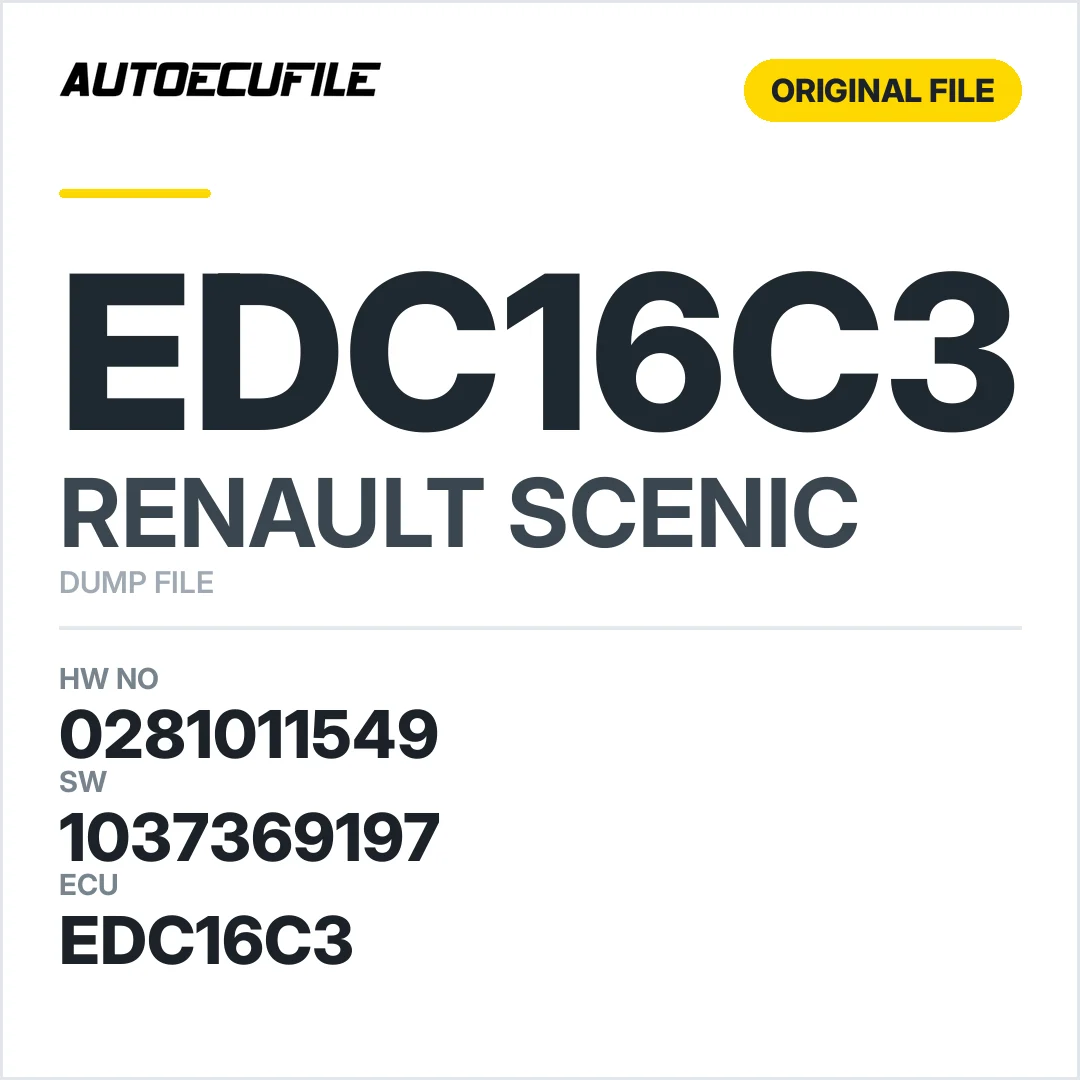 RENAULT SCENIC EDC16C3 0281011549 1037369197 DUMP