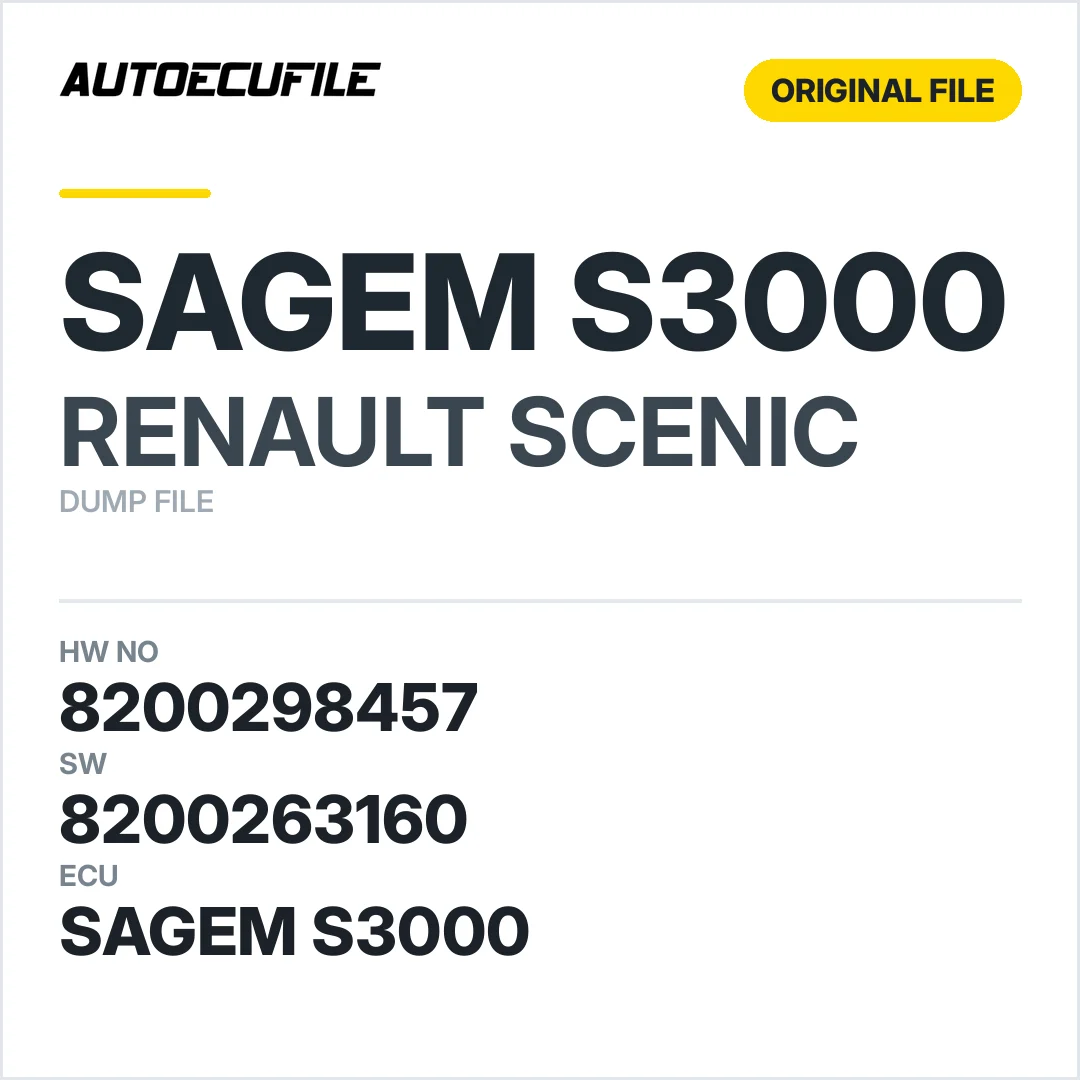 RENAULT SCENIC S3000 8200298457 8200263160 DUMP
