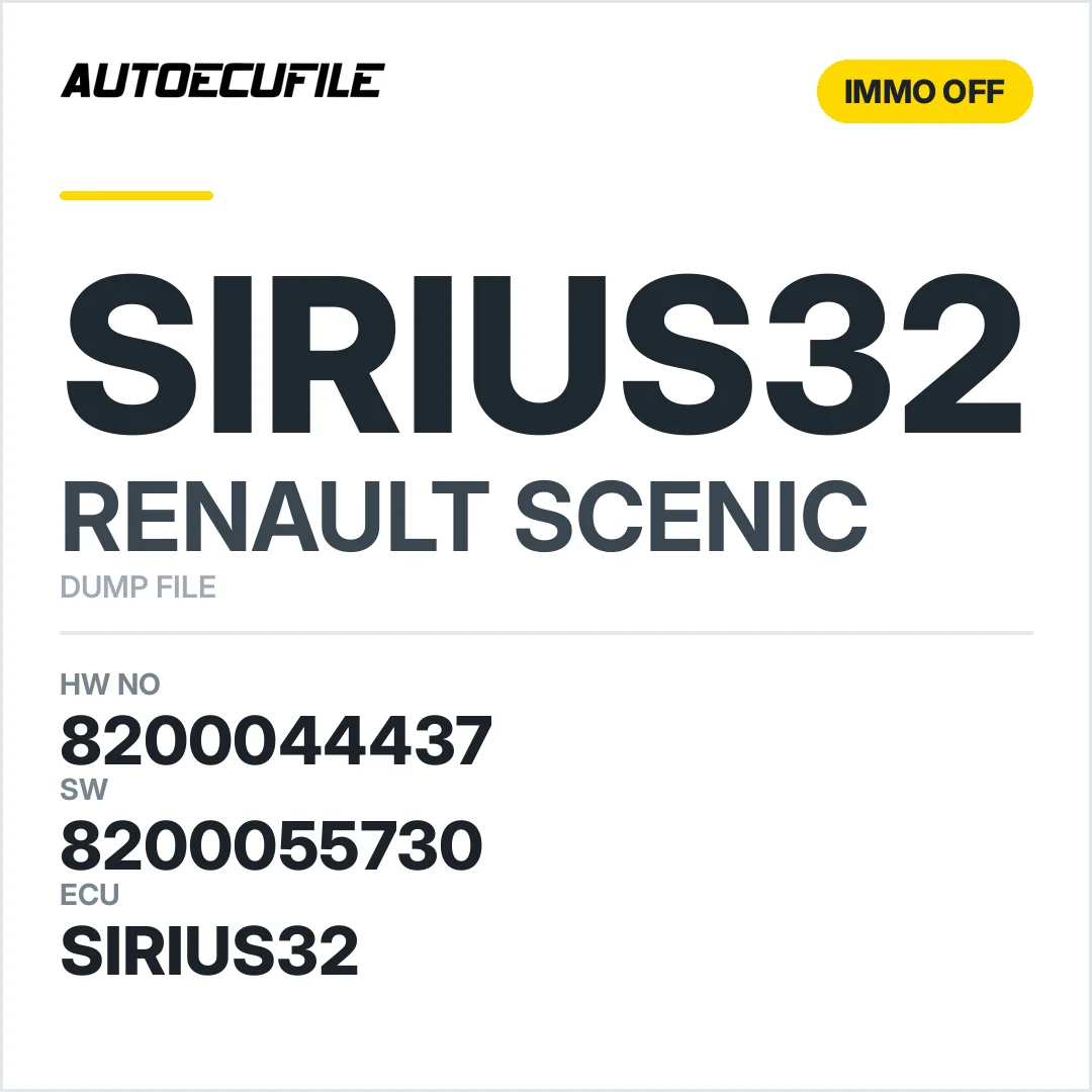 RENAULT SCENIC SIRIUS32 8200044437 8200055730 IMMO OFF DUMP