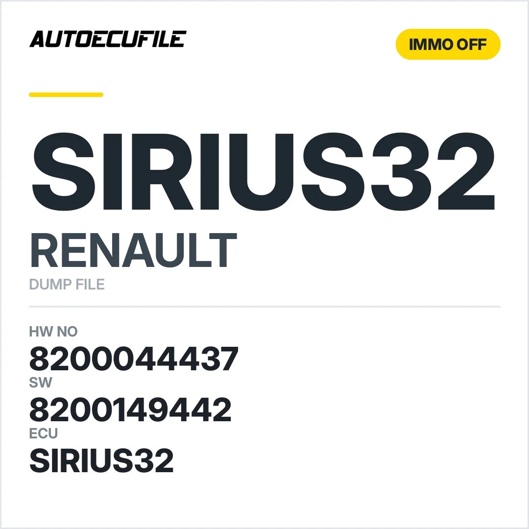 RENAULT SIRIUS32 8200044437 8200149442 IMMO OFF DUMP