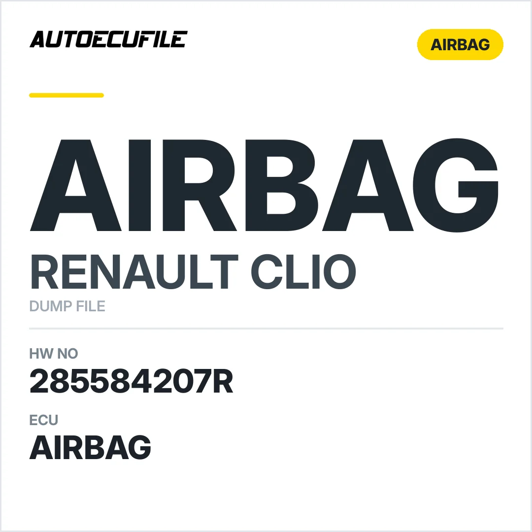 RENAULT SYMBOL AIRBAG 285584207R A2C80612810 DUMP